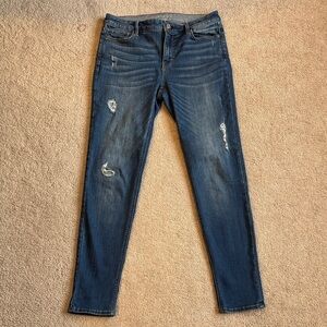 Classic Blue Distressed Women Jeans